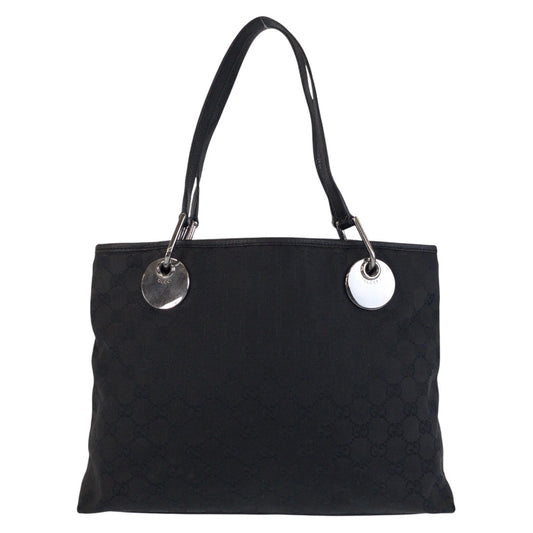 16495
GUCCI グッチ ブラック 黒 シルバー金具 GGキャンバス / レザー 120837 トートバッグ ショルダーバッグ  レディース AB20