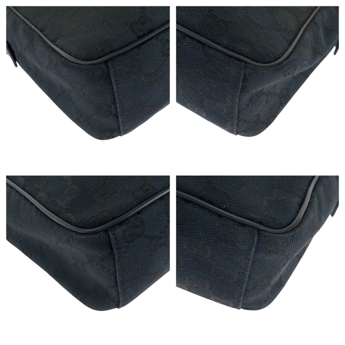 16496
GUCCI グッチ 男女兼用 ブラック 黒 シルバー金具 GGキャンバス ショルダーバッグ ポシェット  レディース
