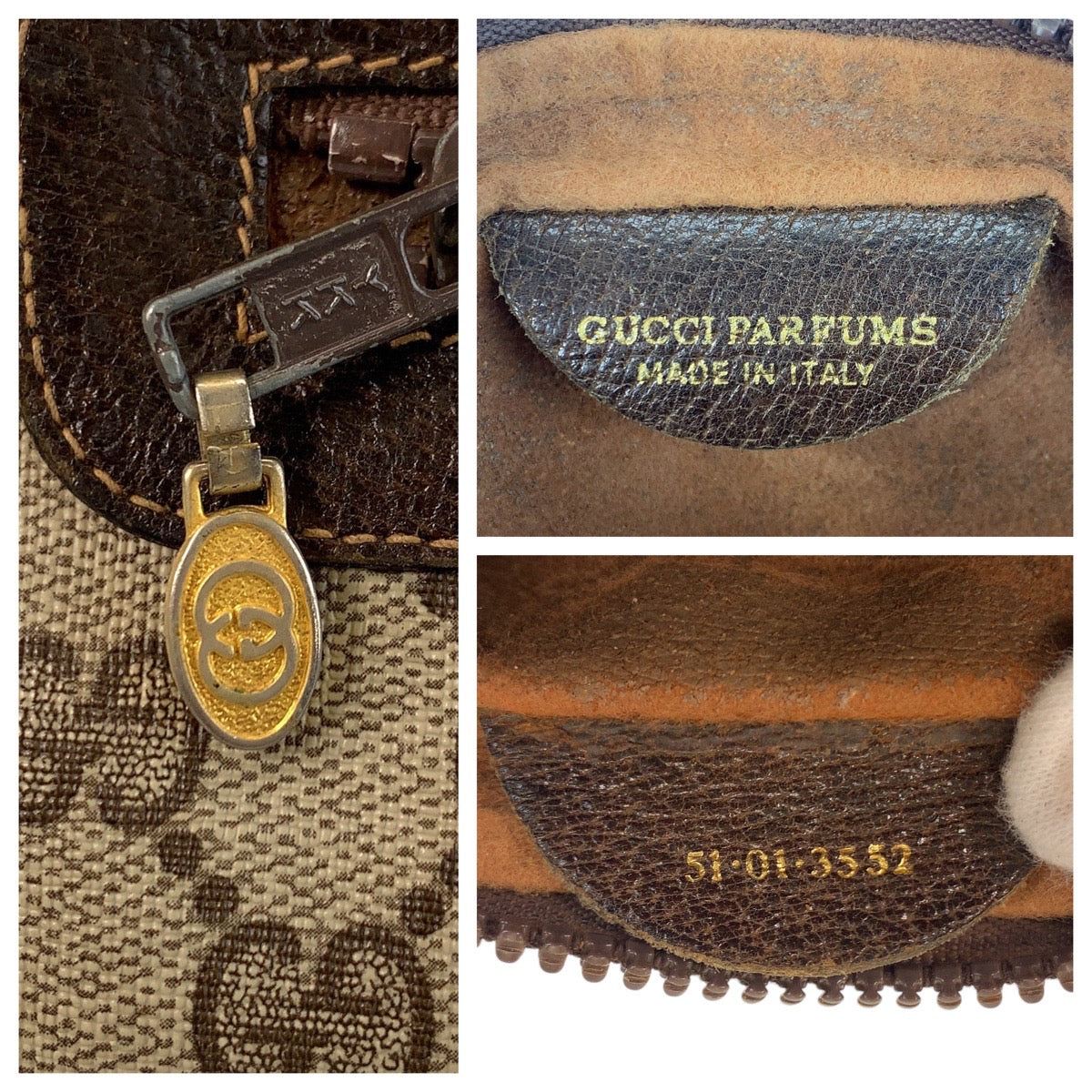 16497
GUCCI グッチ ヴィンテージ シェリーライン オールドグッチ ベージュ ブラウン ゴールド金具 GGスプリームキャンバス / レザー 51 01 3552 ショルダーバッグ ポシェット  レディース AB40