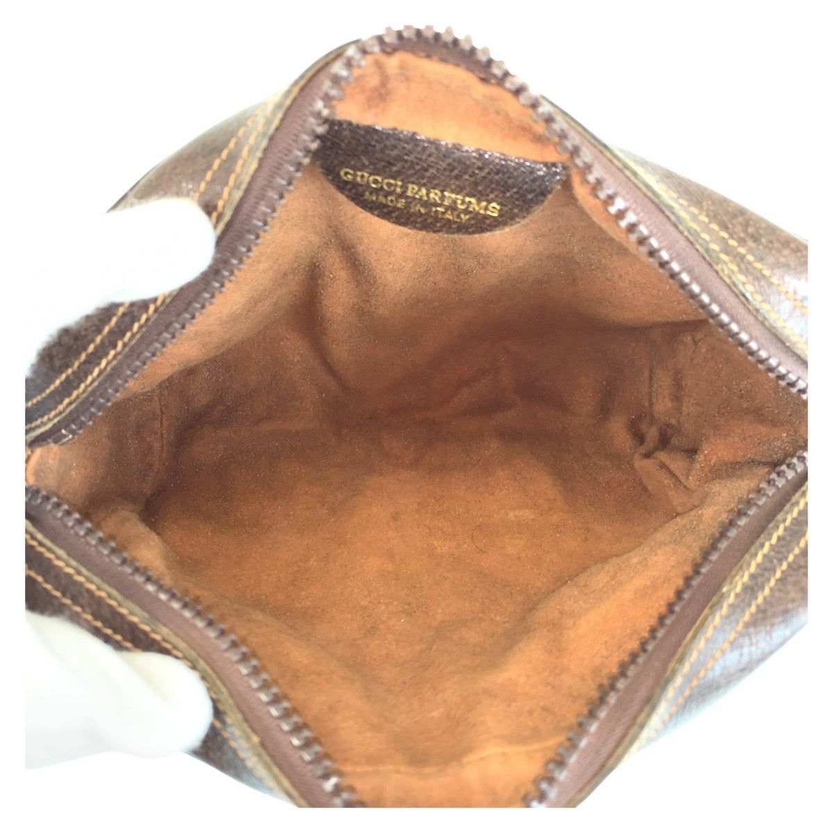 16497
GUCCI グッチ ヴィンテージ シェリーライン オールドグッチ ベージュ ブラウン ゴールド金具 GGスプリームキャンバス / レザー 51 01 3552 ショルダーバッグ ポシェット  レディース AB40