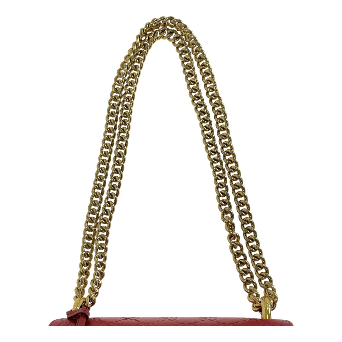 16498
GUCCI グッチ グッチシマ パドロック レッド 赤 ゴールド金具 レザー 409487 ショルダーバッグ ポシェット  レディース A73