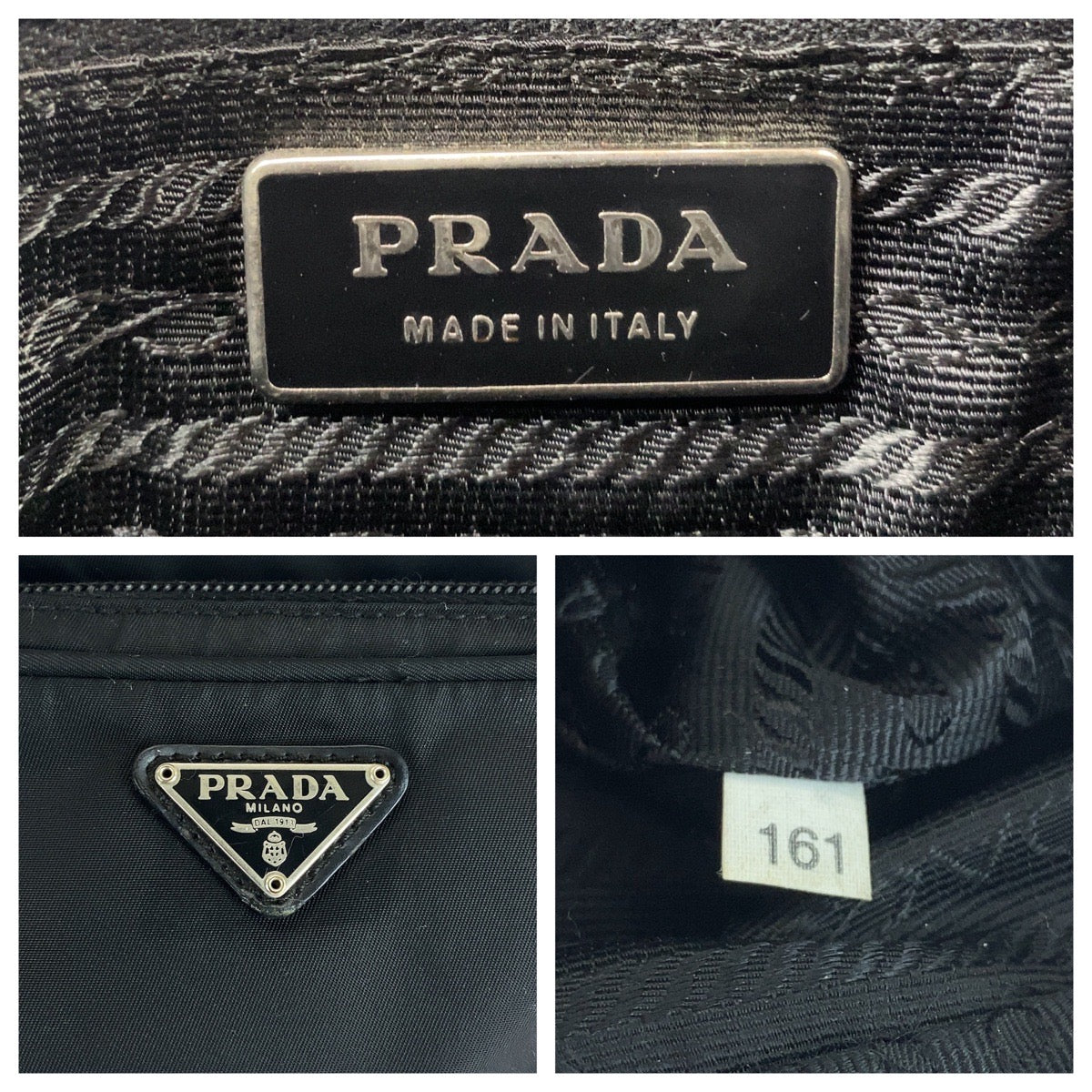 16499
PRADA プラダ テスート 三角ロゴプレート ブラック 黒 シルバー金具 ナイロン BT0169 ショルダーバッグ ポシェット  メンズ ABP40