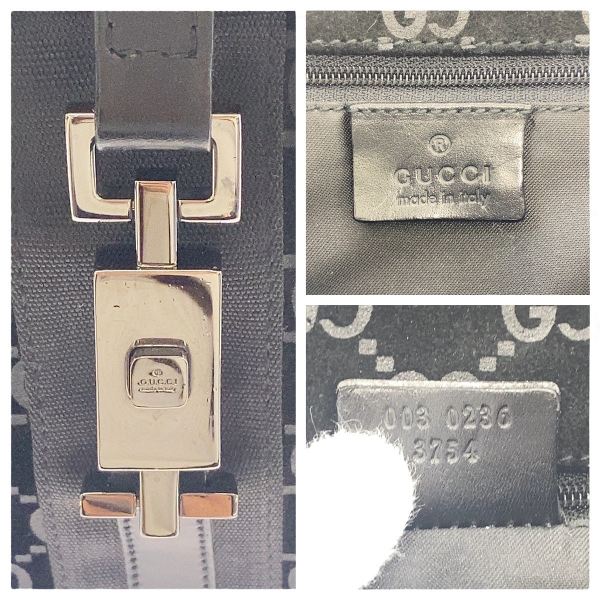 16502
GUCCI グッチ ジャッキー ブラック シルバー金具 スウェード / レザー 003 0236 リュックサック バックパック  レディース AB50