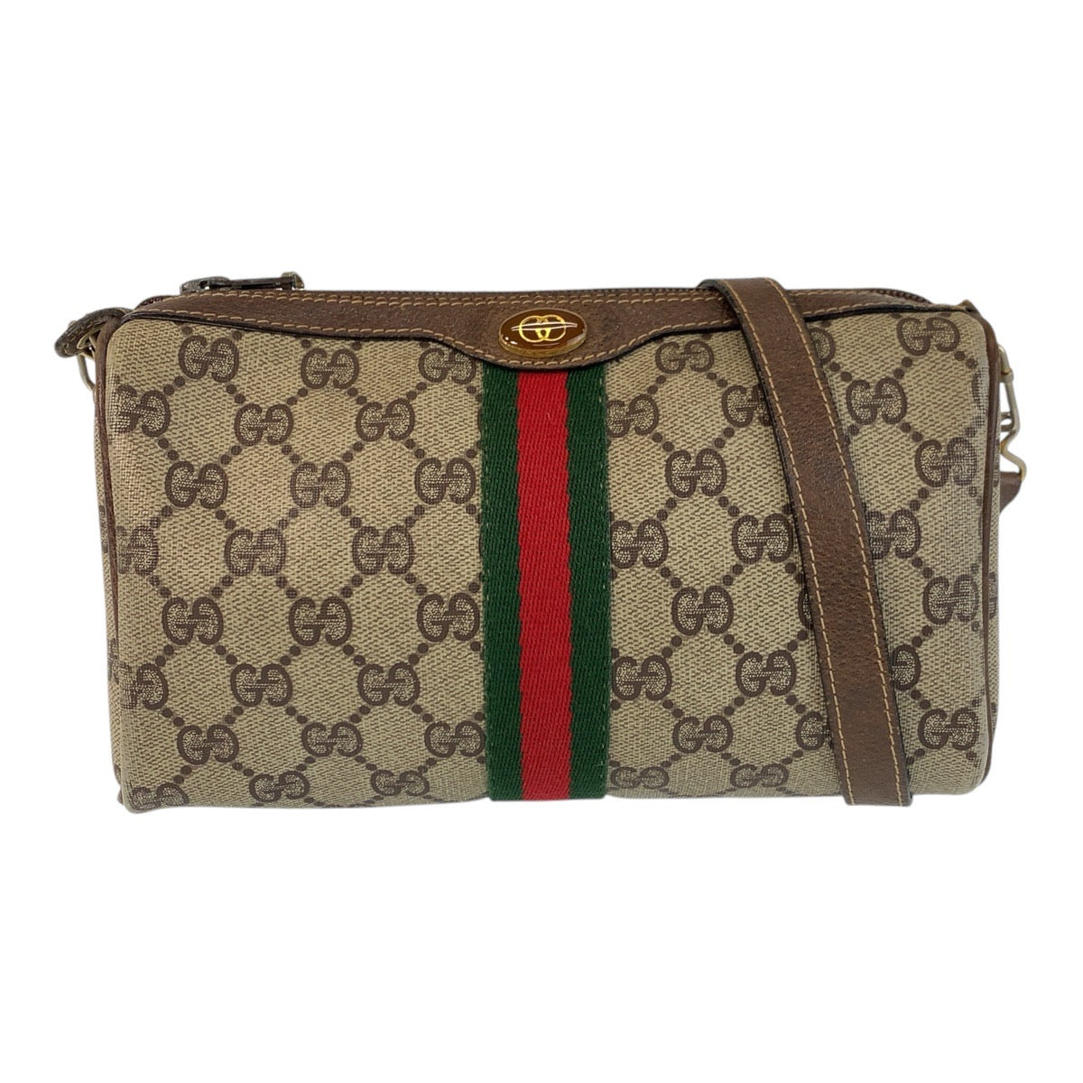16503
GUCCI グッチ シェリーライン オールドグッチ ベージュ ブラウン ゴールド金具 GGスプリームキャンバス / レザー 41 004 4465 ショルダーバッグ ポシェット  レディース AB27