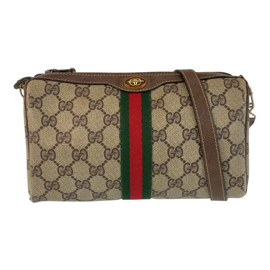 16503
GUCCI グッチ シェリーライン オールドグッチ ベージュ ブラウン ゴールド金具 GGスプリームキャンバス / レザー 41 004 4465 ショルダーバッグ ポシェット  レディース AB27