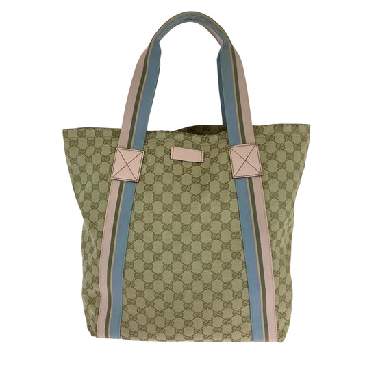 16504
GUCCI グッチ シェリー ベージュ ピンク ブルー GGキャンバス 189669 トートバッグ ハンドバッグ ショルダーバッグ  レディース AB32