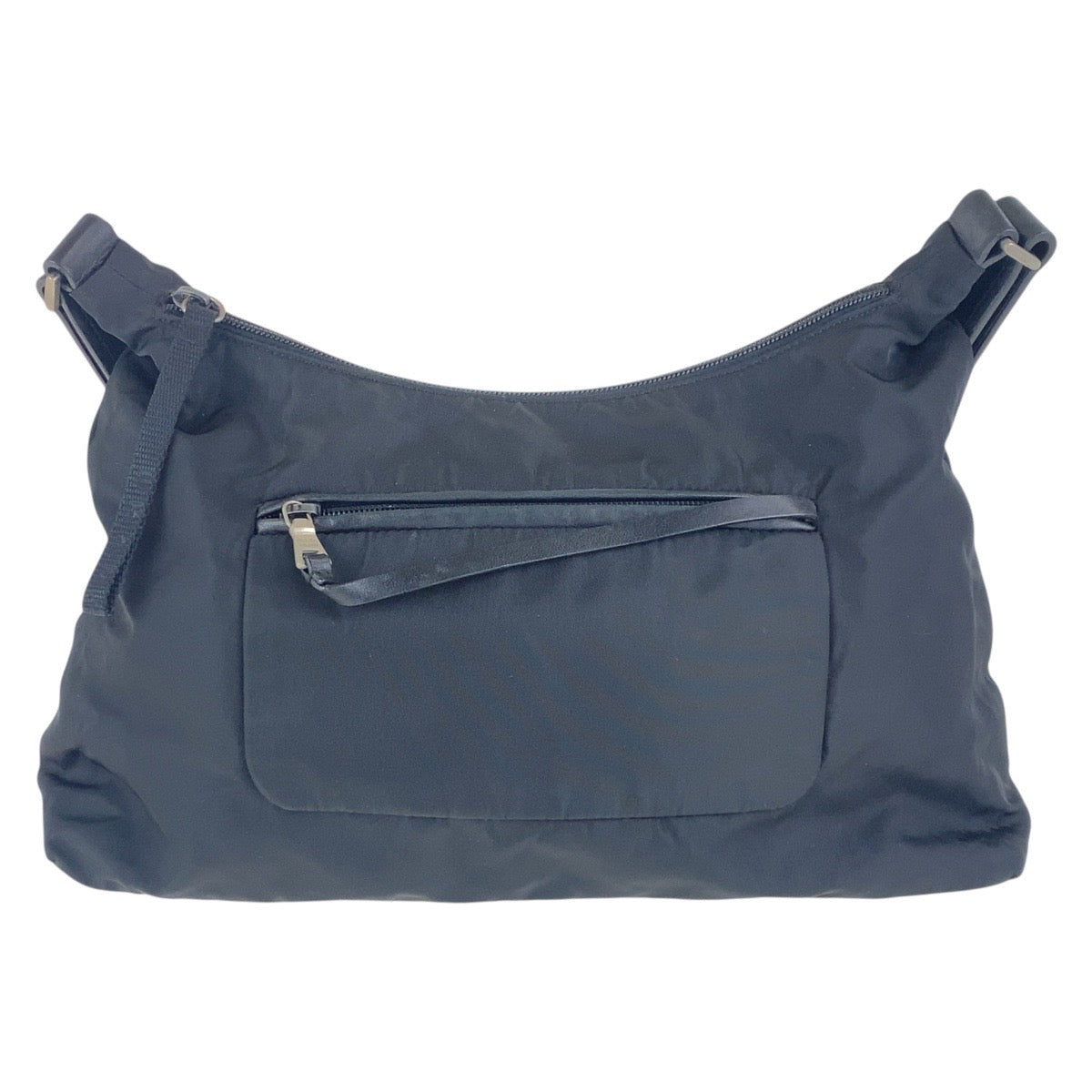 16505
PRADA プラダ テスート 三角ロゴプレート ブラック 黒 シルバー金具 ナイロン ショルダーバッグ  レディース