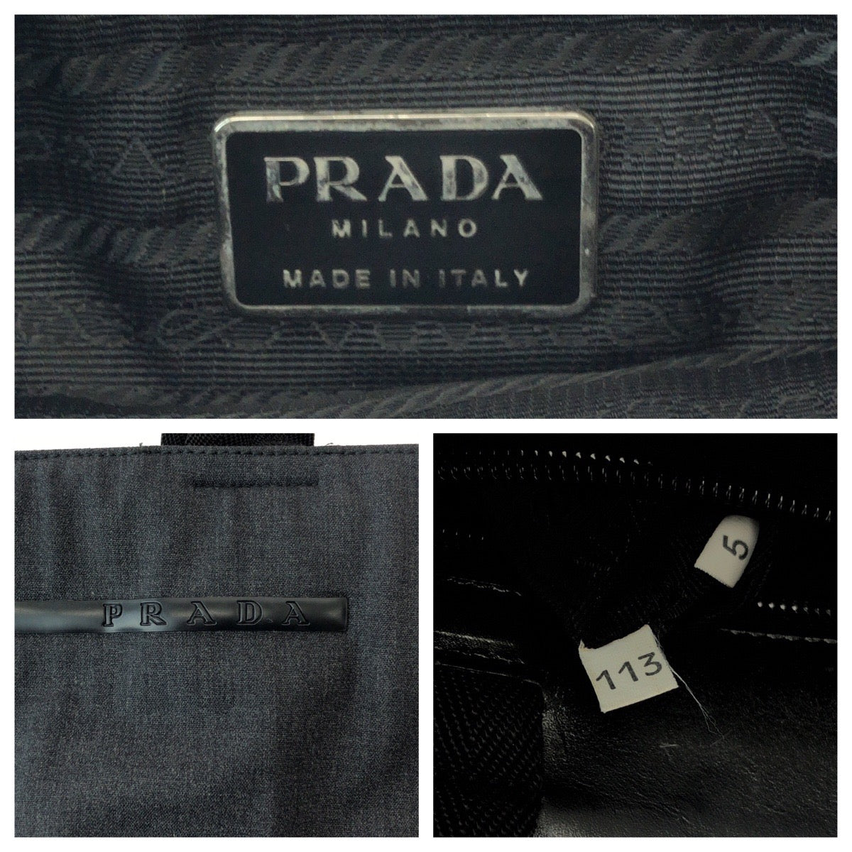 16506
PRADA プラダ プラダスポーツ 三角ロゴプレート グレー ブラック キャンバス トートバッグ ショルダーバッグ  レディース AB24