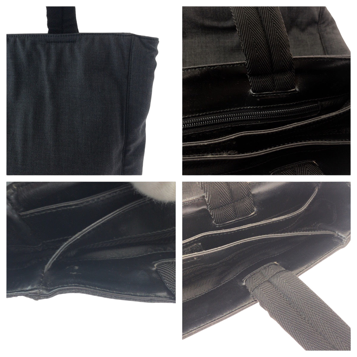 16506
PRADA プラダ プラダスポーツ 三角ロゴプレート グレー ブラック キャンバス トートバッグ ショルダーバッグ  レディース AB24