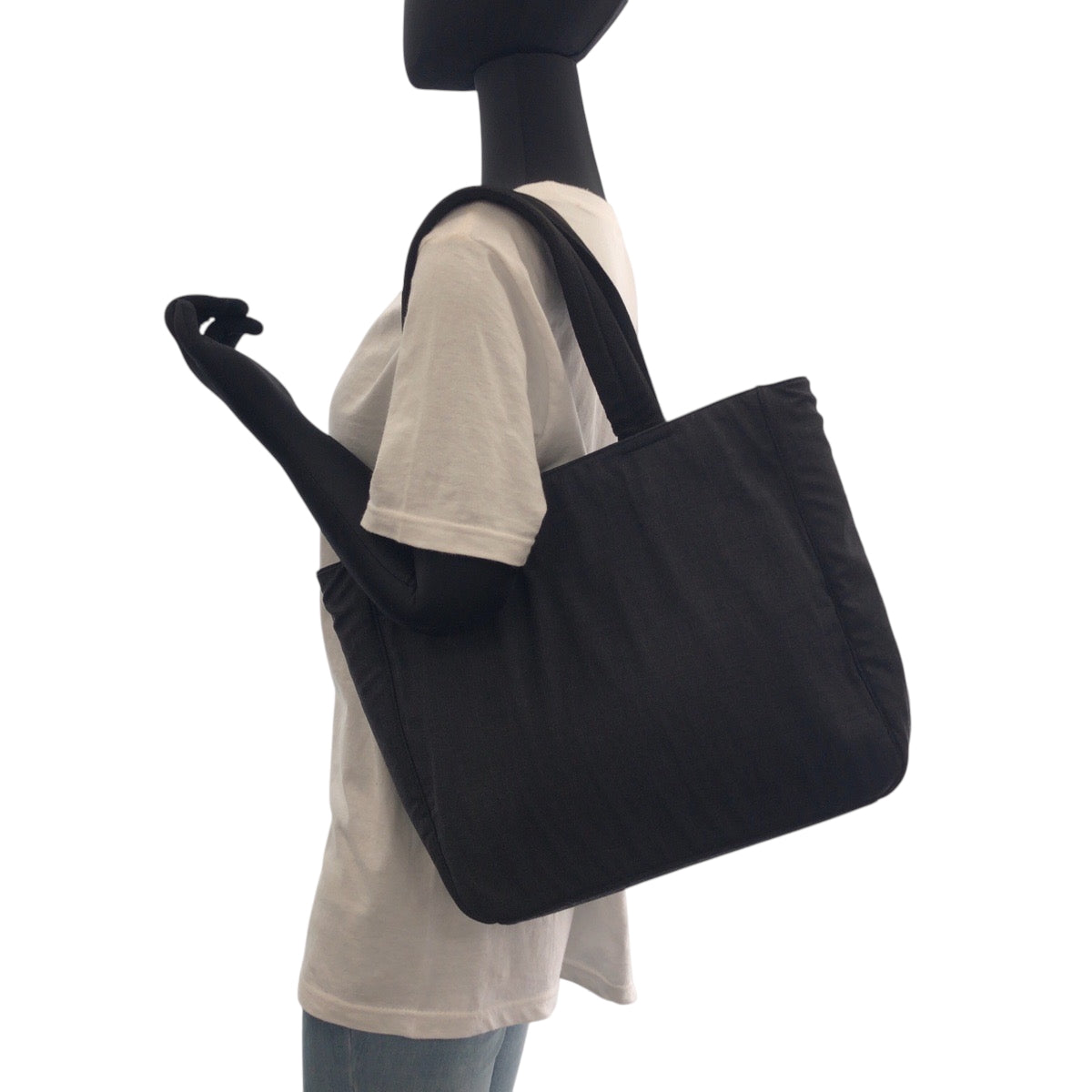 16506
PRADA プラダ プラダスポーツ 三角ロゴプレート グレー ブラック キャンバス トートバッグ ショルダーバッグ  レディース AB24
