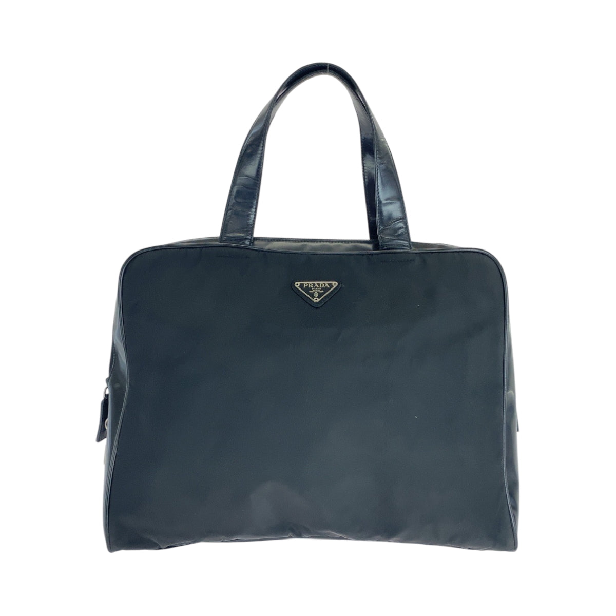 16512
PRADA プラダ テスート 三角ロゴプレート ブラック 黒 シルバー金具 ナイロン トートバッグ ハンドバッグ  レディース AB28