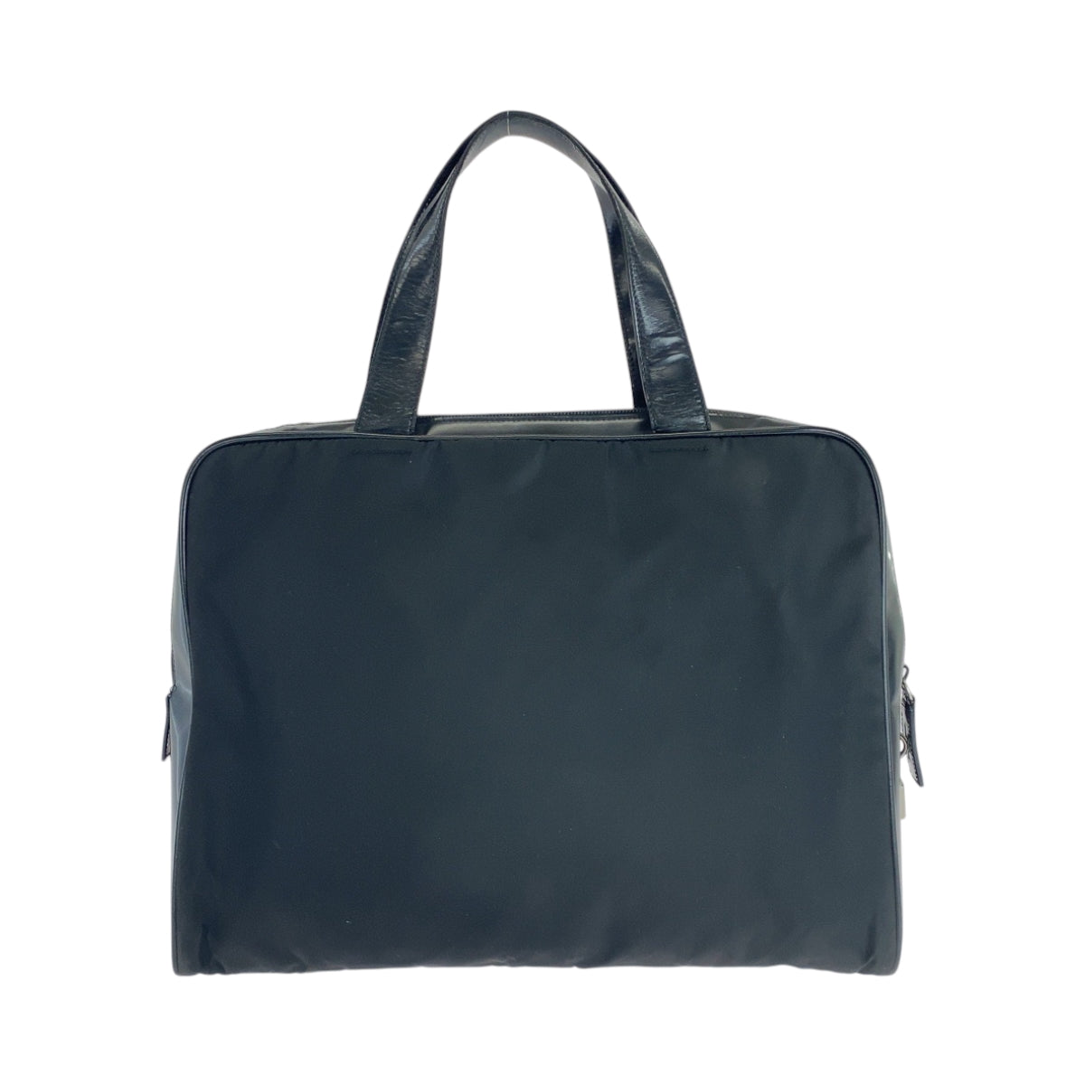 16512
PRADA プラダ テスート 三角ロゴプレート ブラック 黒 シルバー金具 ナイロン トートバッグ ハンドバッグ  レディース AB28