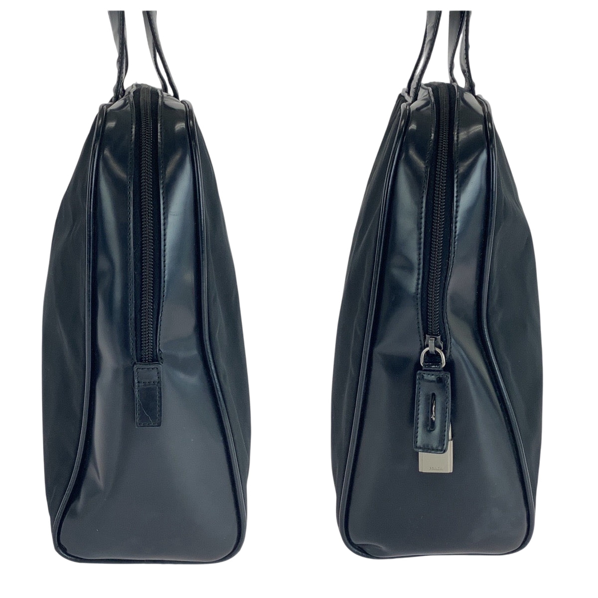 16512
PRADA プラダ テスート 三角ロゴプレート ブラック 黒 シルバー金具 ナイロン トートバッグ ハンドバッグ  レディース AB28