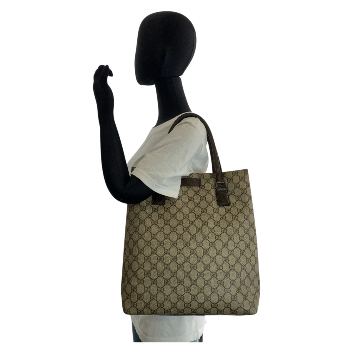 16513
GUCCI グッチ ベージュ ブラウン GGスプリームキャンバス / レザー 131220 トートバッグ ショルダーバッグ  レディース AB27