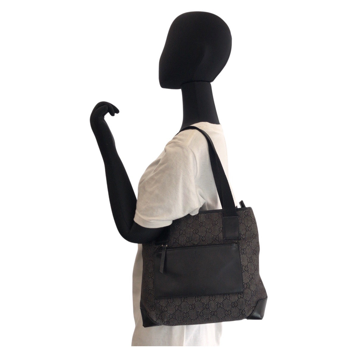 16514
GUCCI グッチ ブラック 黒 GGキャンバス / レザー 28893 トートバッグ ショルダーバッグ  レディース ABP34