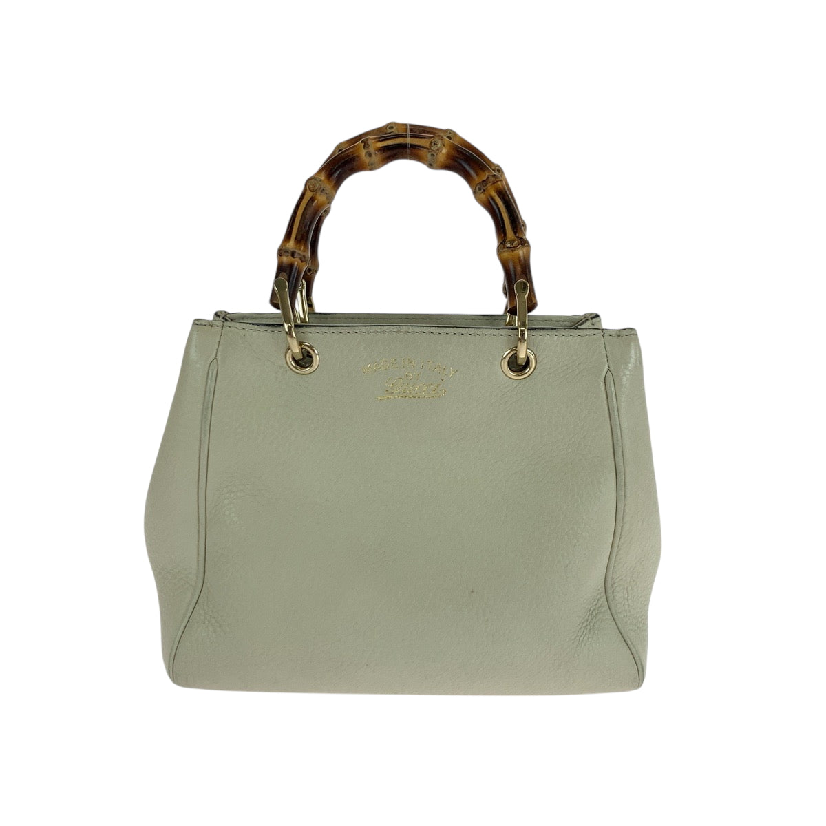 16517
GUCCI グッチ バンブー アイボリー ブラウン ゴールド金具 レザー 368823 ハンドバッグ  レディース ABP35