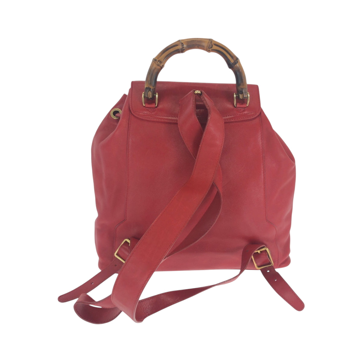 16519
GUCCI グッチ バンブー レッド ブラウン ゴールド金具 レザー 003 2058 0016 リュックサック バックパック  レディース ABP42