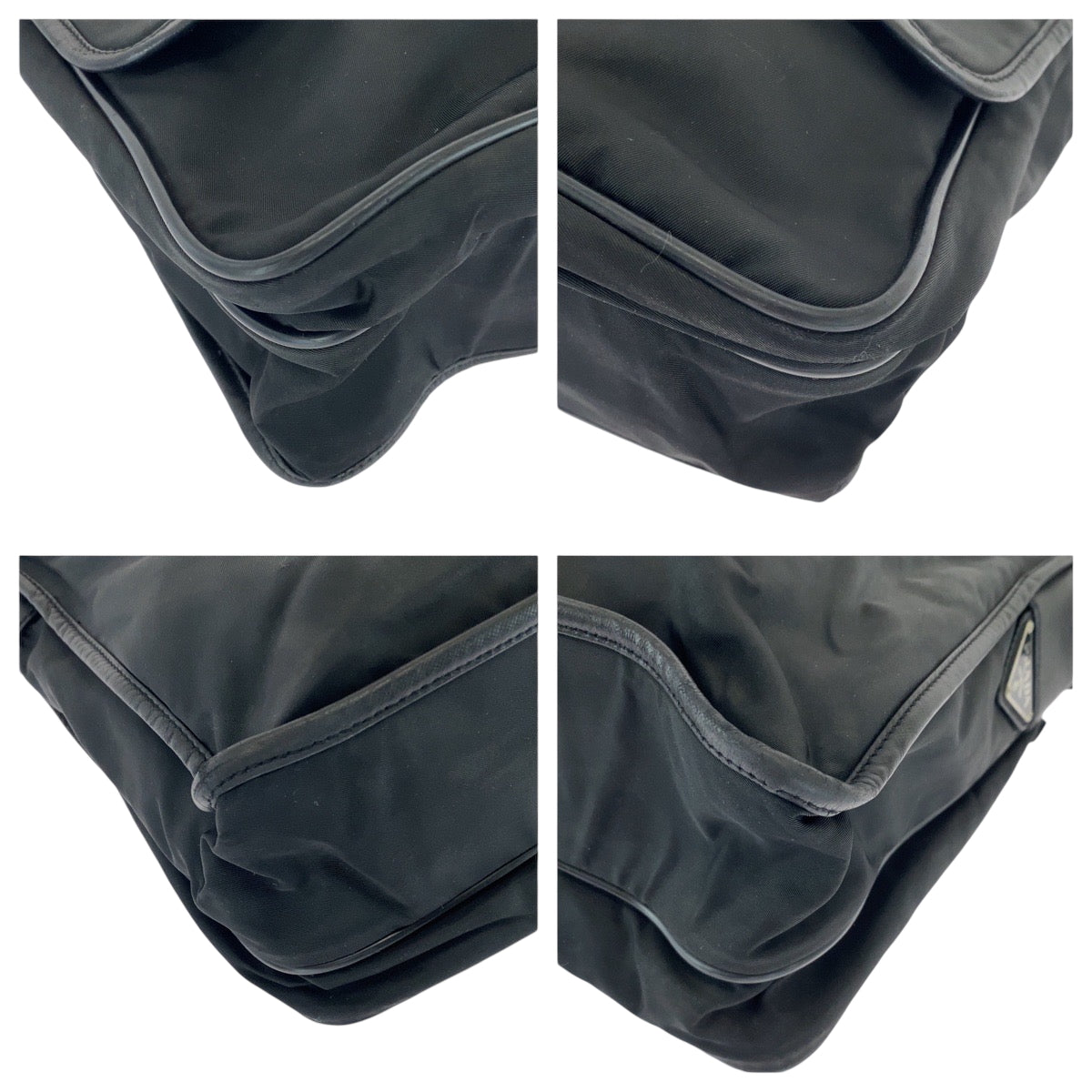 16522
PRADA プラダ テスート 三角ロゴプレート ブラック 黒 シルバー金具 ナイロン V166 ショルダーバッグ メッセンジャーバッグ  レディース AB32