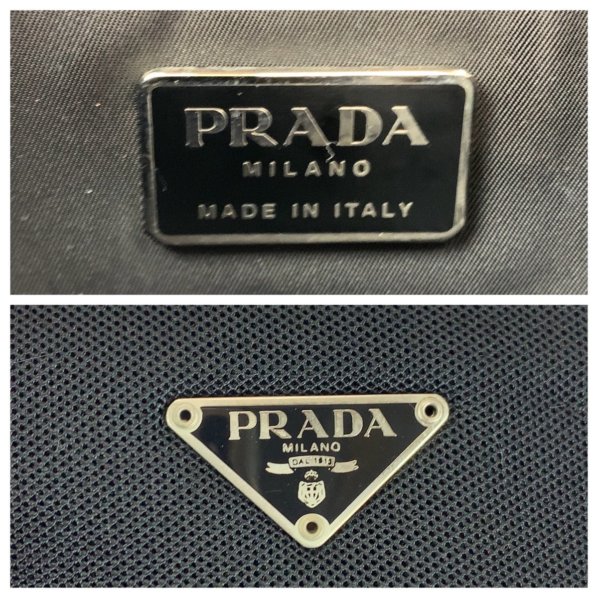 16523
PRADA プラダ 99AW テスート 三角ロゴプレート ファー ブラウン ブラック 黒 ナイロン / ファー ショルダーバッグ ポシェット  レディース A40