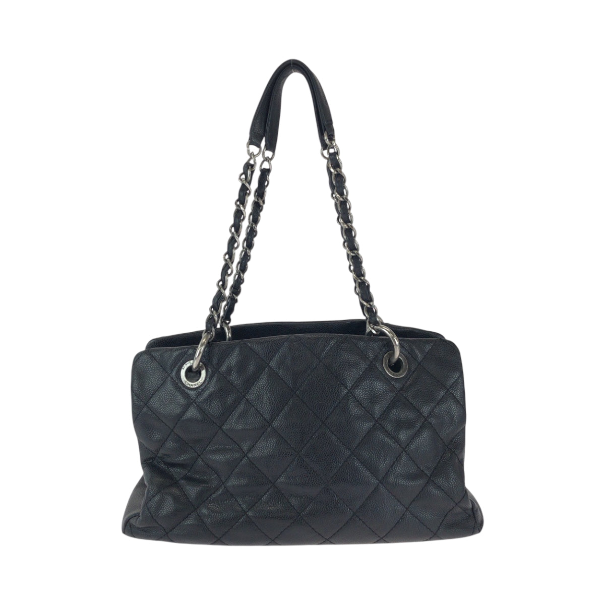 16525
CHANEL シャネル マトラッセ ココマーク ブラック 黒 シルバー金具 キャビアスキン チェーントートバッグ ショルダーバッグ  レディース