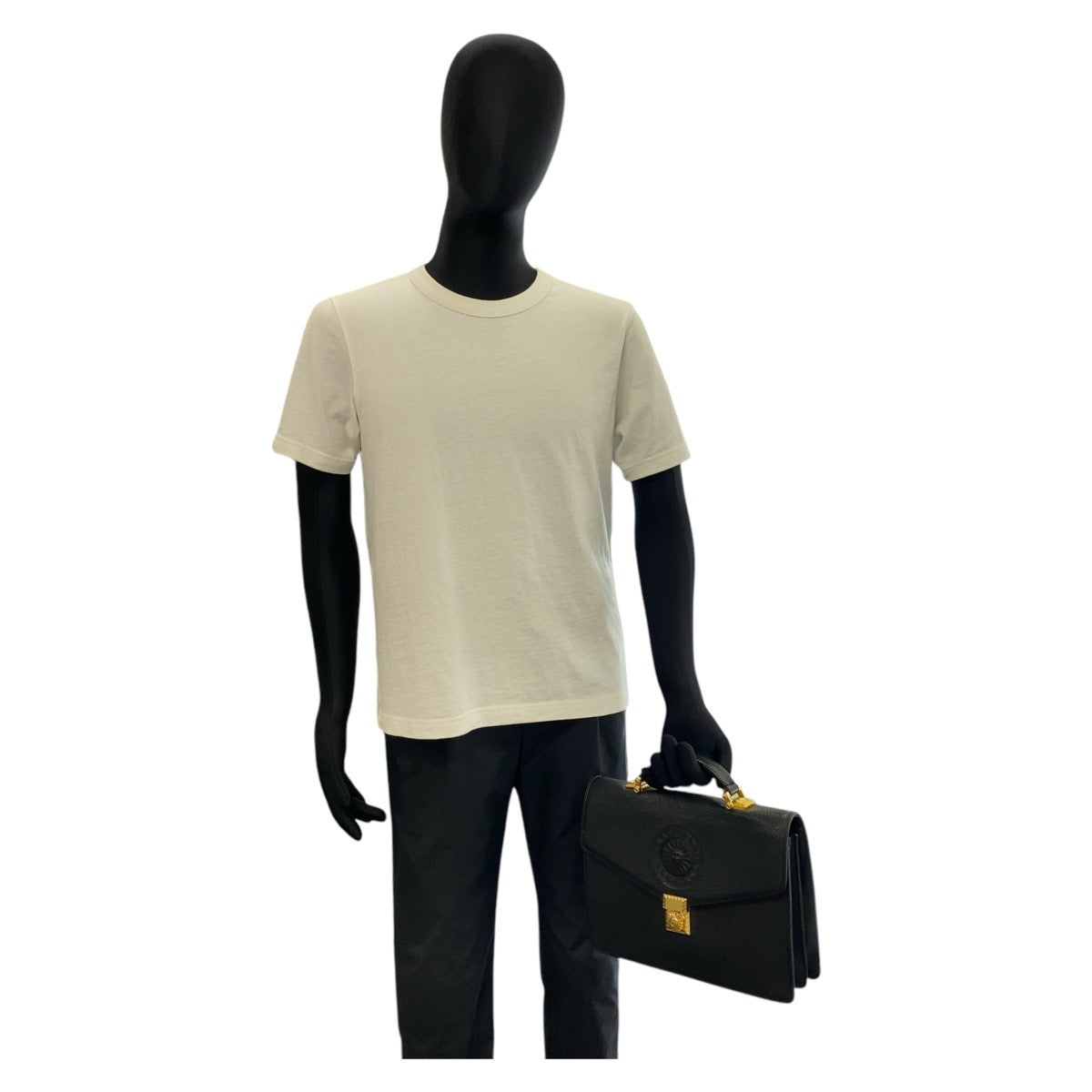 16529
VERSACE ヴェルサーチ ヴィンテージ サンバースト ブラック 黒 ゴールド金具 レザー セカンドバッグ  メンズ ABP40