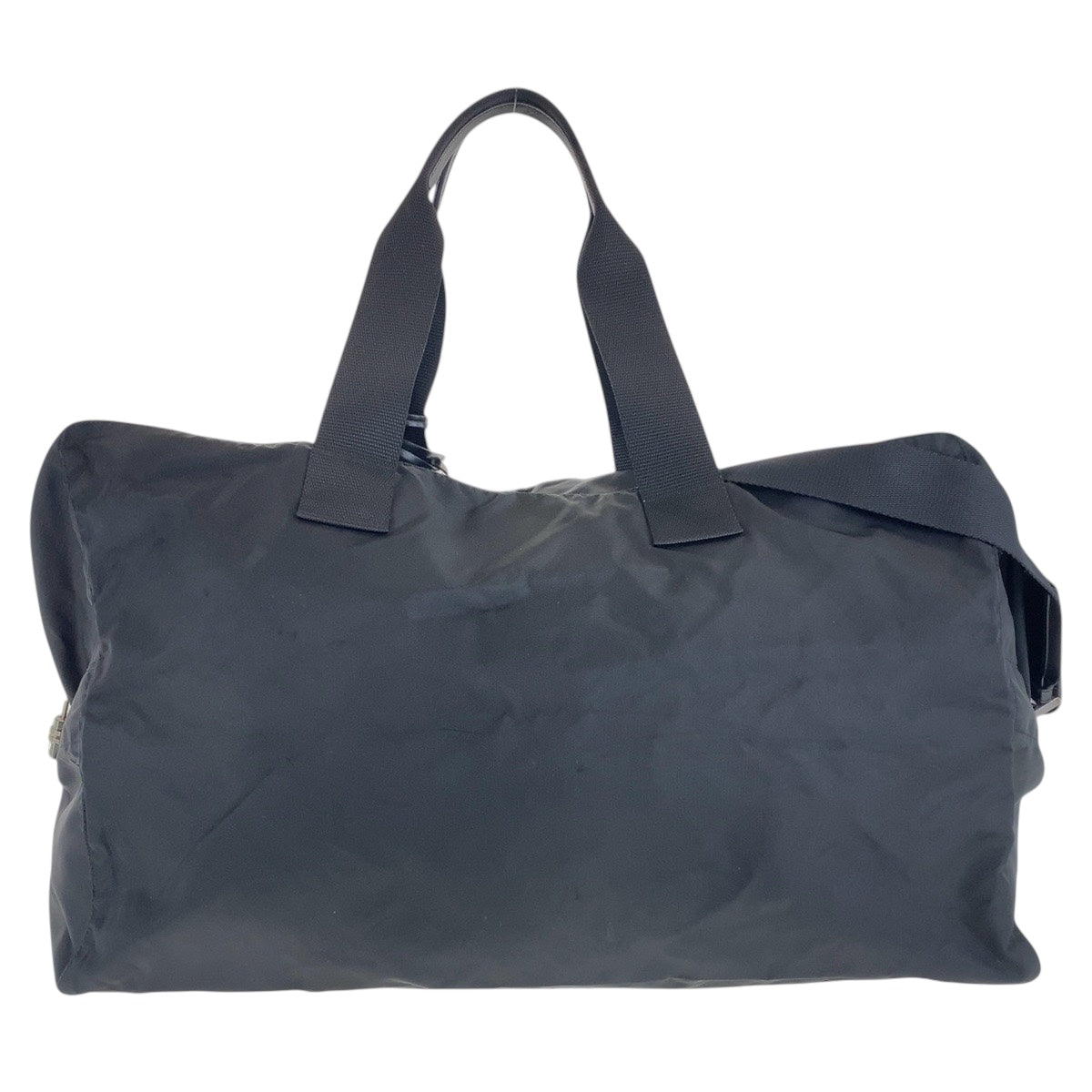 16536
PRADA プラダ テスート 三角ロゴプレート ブラック 黒 シルバー金具 ナイロン ボストンバッグ ショルダーバッグ 男女兼用  レディース AB43
