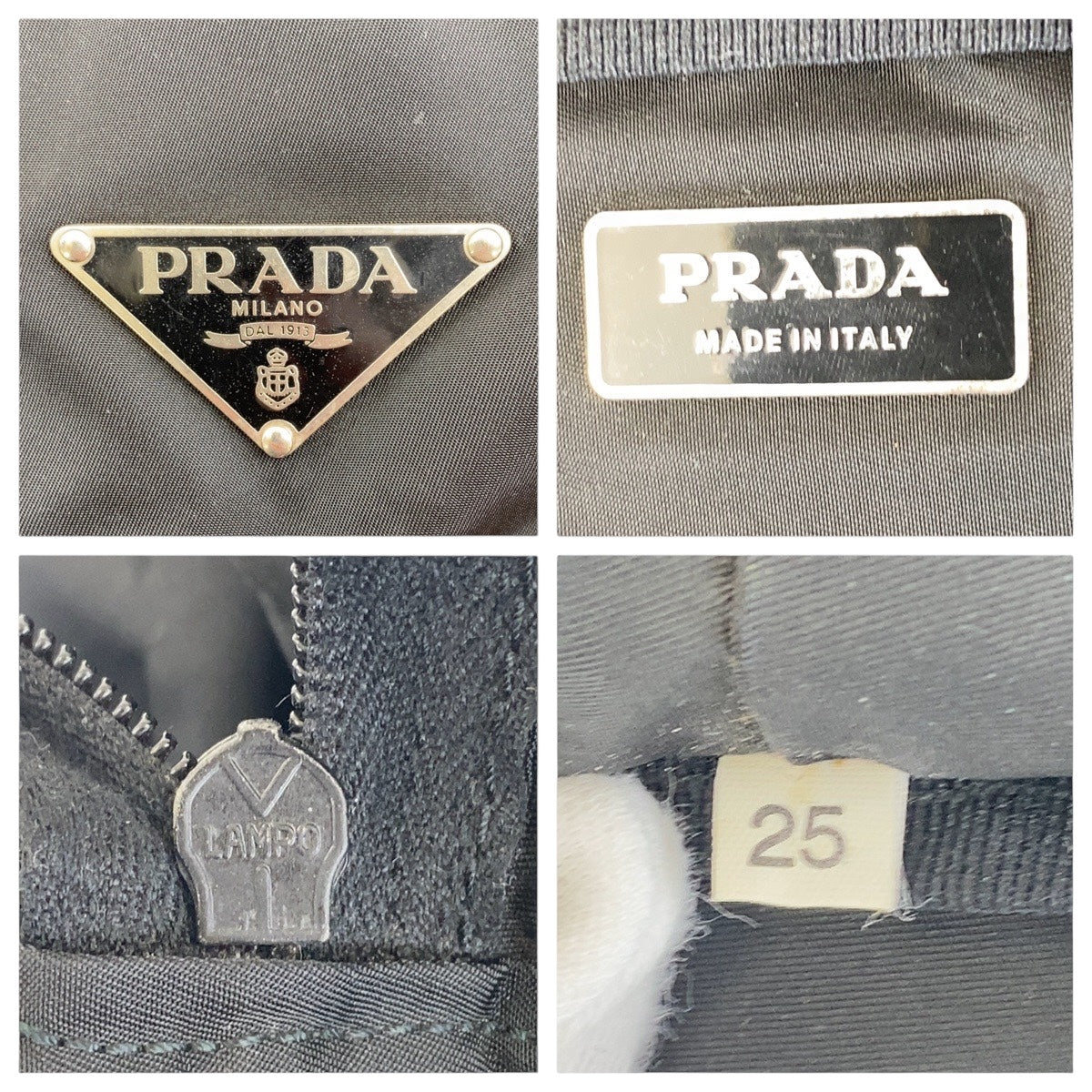 16536
PRADA プラダ テスート 三角ロゴプレート ブラック 黒 シルバー金具 ナイロン ボストンバッグ ショルダーバッグ 男女兼用  レディース AB43