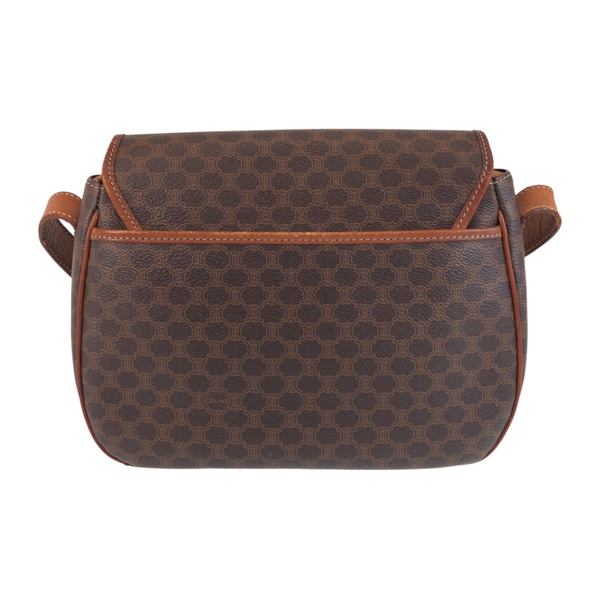 16537
CELINE セリーヌ マカダム ブラウン ゴールド金具 PVC / レザー M13 ショルダーバッグ ポシェット  レディース AB14
