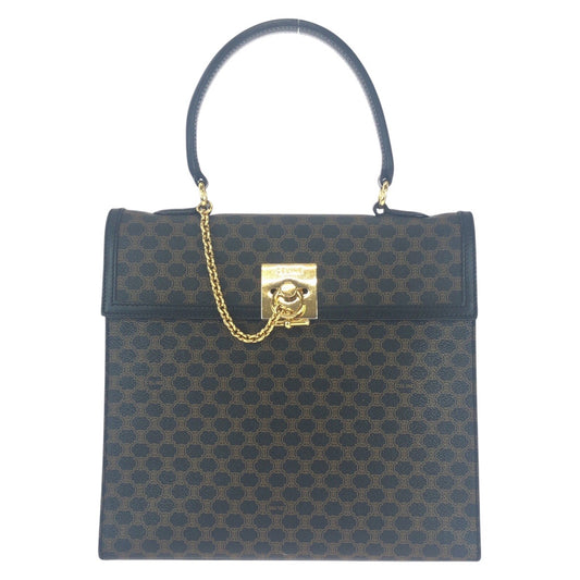 16538
CELINE セリーヌ マカダム ブラウン ゴールド金具 PVC MC97/2 ハンドバッグ  レディース ABP54