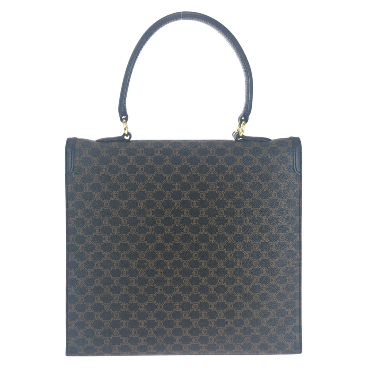 16538
CELINE セリーヌ マカダム ブラウン ゴールド金具 PVC MC97/2 ハンドバッグ  レディース ABP54