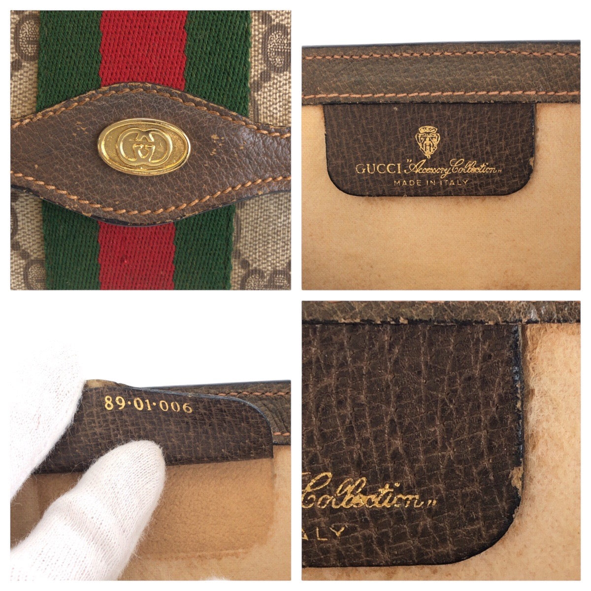 16539
CELINE セリーヌ ヴィンテージ シェリーライン オールドグッチ ベージュ ブラウン ゴールド金具 GGスプリームキャンバス / レザー 89 01 006 クラッチバッグ セカンドバッグ  レディース