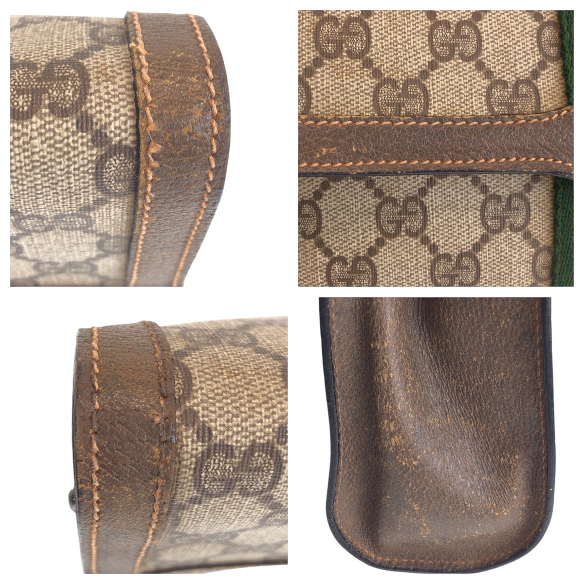 16539
CELINE セリーヌ ヴィンテージ シェリーライン オールドグッチ ベージュ ブラウン ゴールド金具 GGスプリームキャンバス / レザー 89 01 006 クラッチバッグ セカンドバッグ  レディース