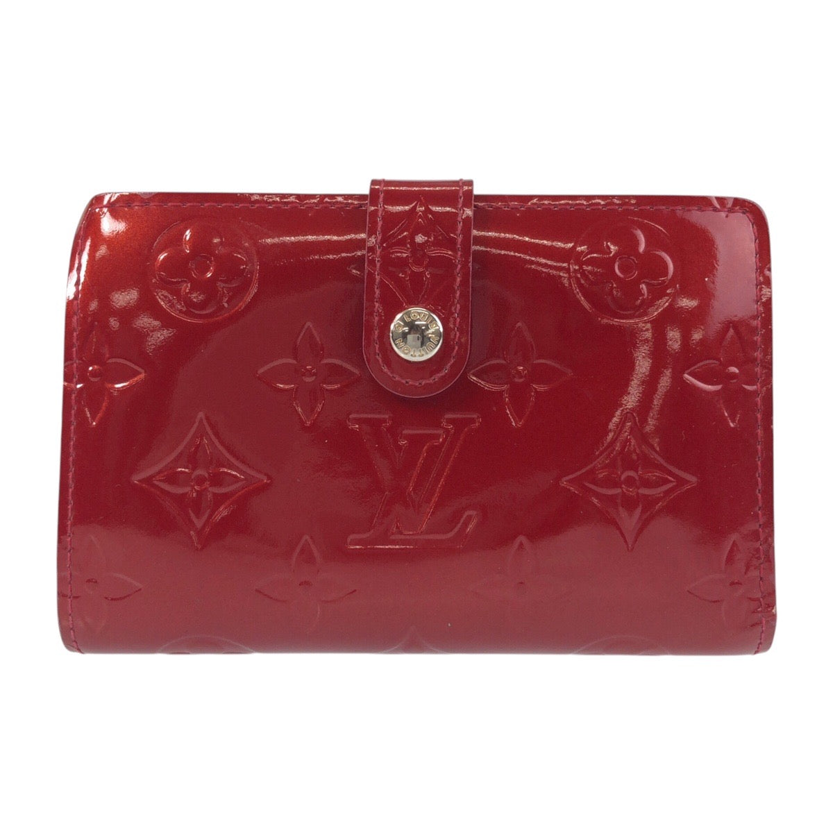 16542
LOUIS VUITTON ルイヴィトン ヴェルニ ポルトフォイユ ヴィエノワ レッド ゴールド金具 エナメル M93528 折財布 コンパクトウォレット  レディース