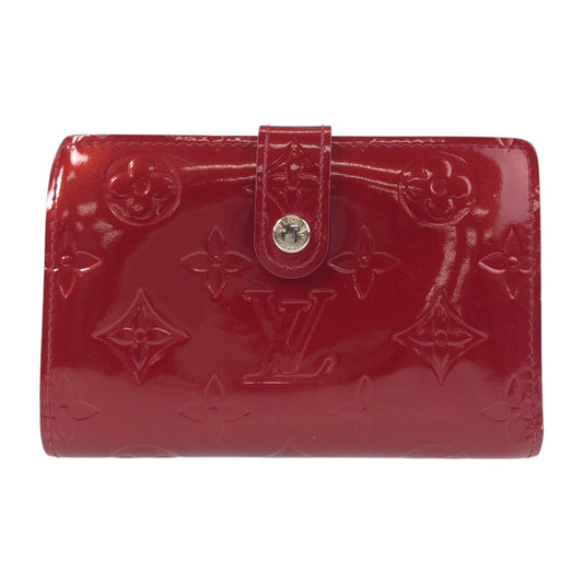 16542
LOUIS VUITTON ルイヴィトン ヴェルニ ポルトフォイユ ヴィエノワ レッド ゴールド金具 エナメル M93528 折財布 コンパクトウォレット  レディース