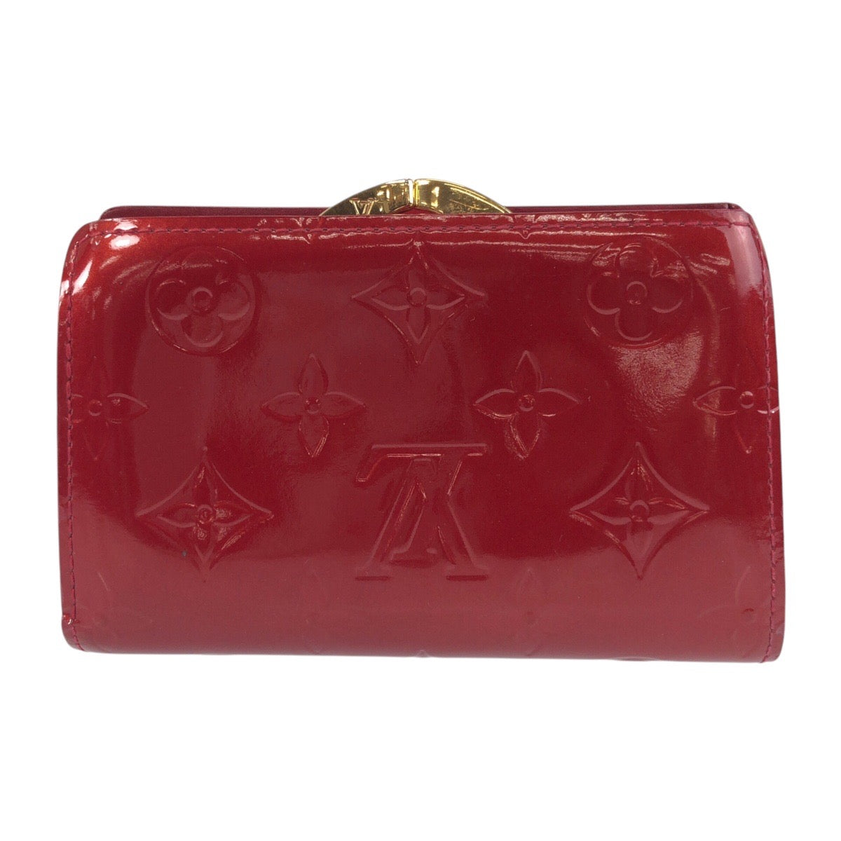 16542
LOUIS VUITTON ルイヴィトン ヴェルニ ポルトフォイユ ヴィエノワ レッド ゴールド金具 エナメル M93528 折財布 コンパクトウォレット  レディース