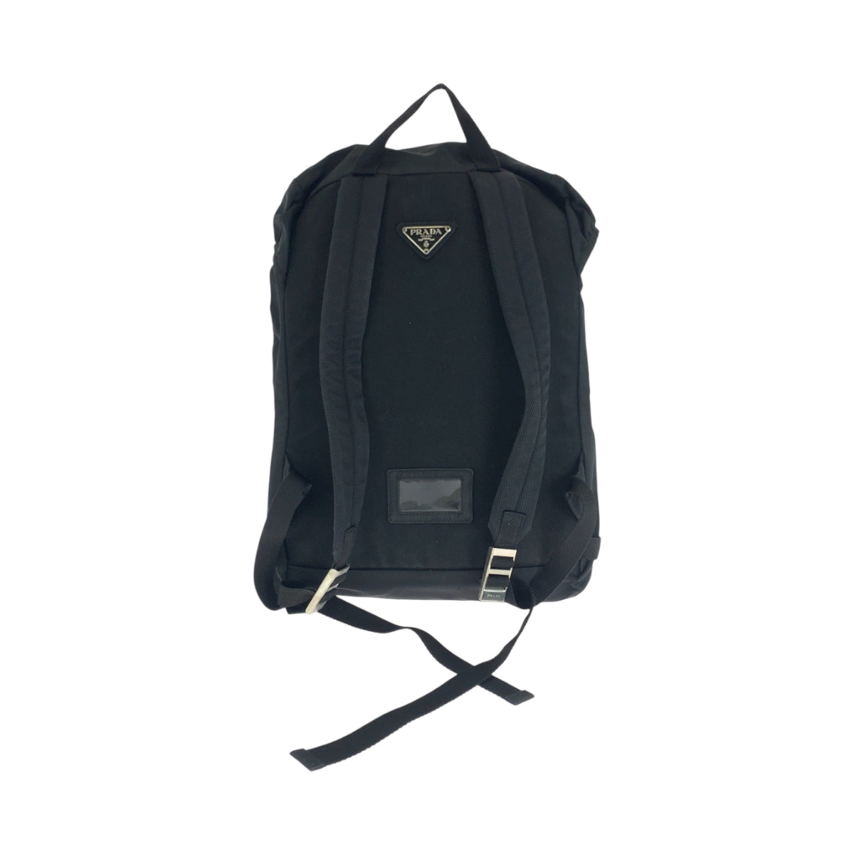 16544
PRADA プラダ テスート 三角ロゴプレート ブラック 黒 シルバー金具 ナイロン V135 リュックサック バックパック  メンズ