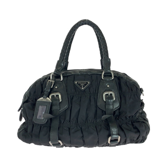 16545
PRADA プラダ テスート 三角ロゴプレート ブラック 黒 シルバー金具 ナイロン ハンドバッグ ショルダーバッグ  レディース ABP42