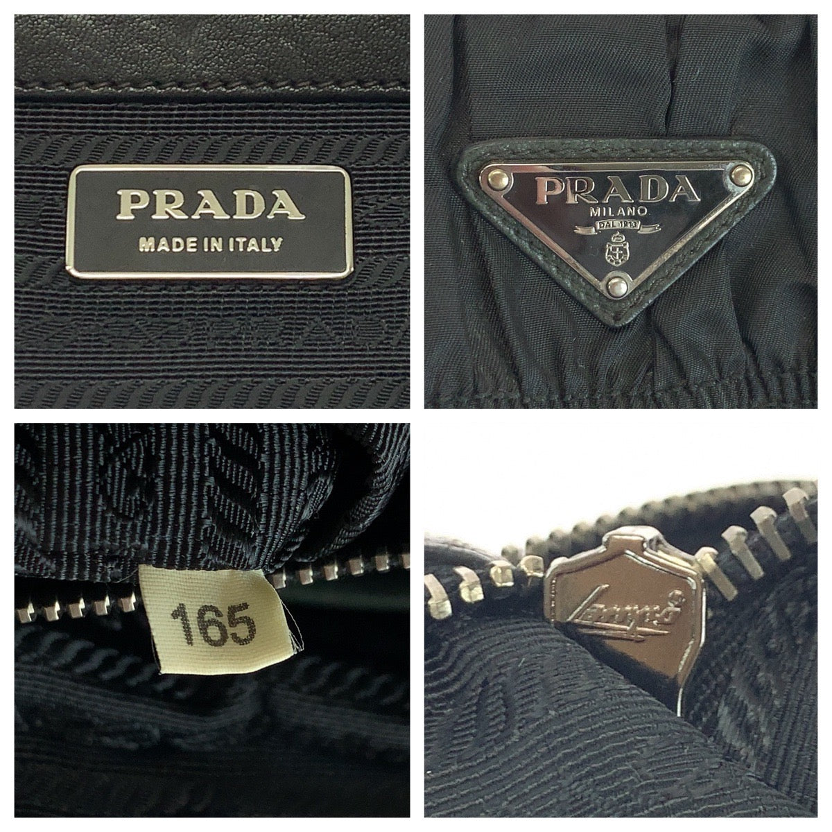 16545
PRADA プラダ テスート 三角ロゴプレート ブラック 黒 シルバー金具 ナイロン ハンドバッグ ショルダーバッグ  レディース ABP42