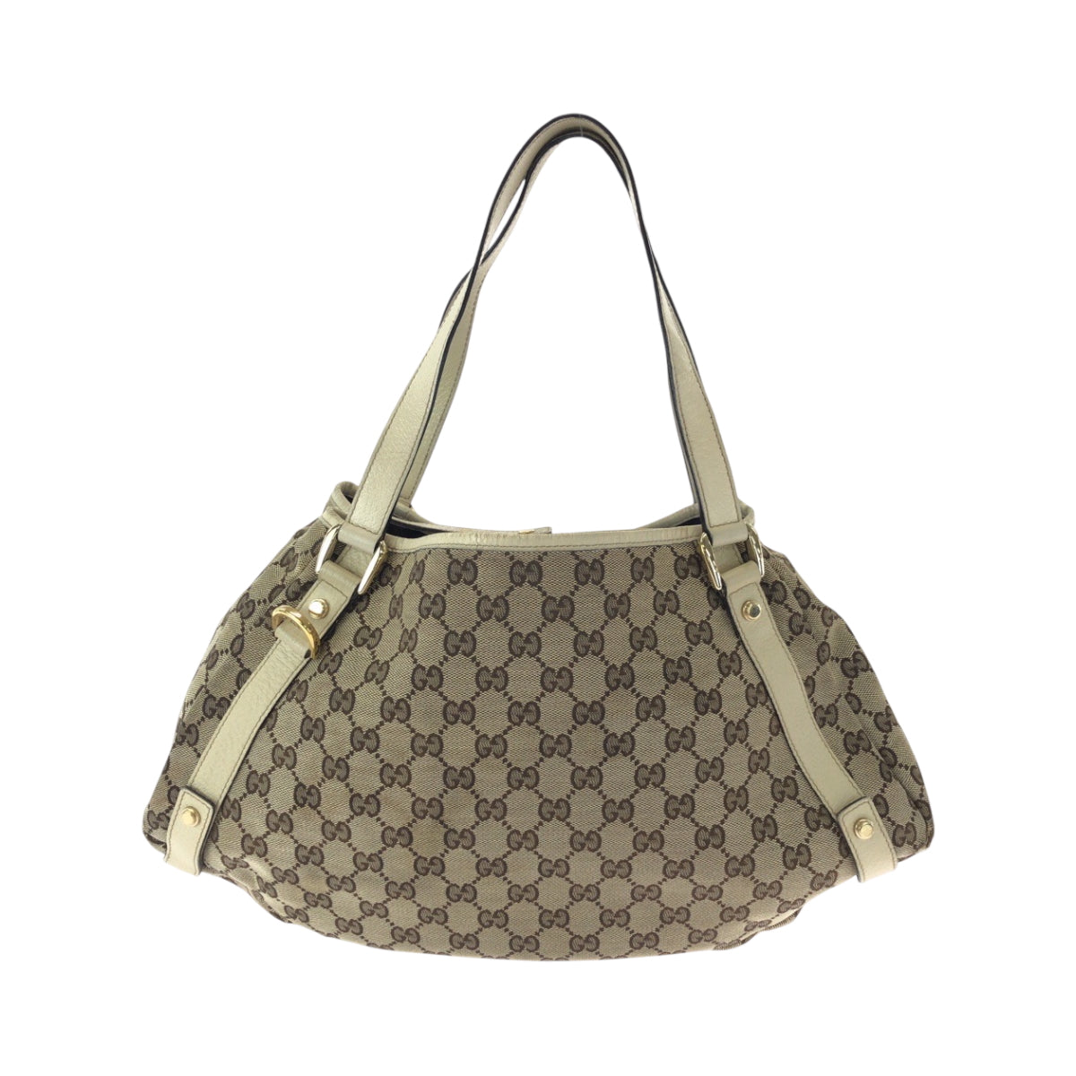 16547
GUCCI グッチ ベージュ アイボリー ゴールド金具 GGキャンバス トートバッグ ショルダーバッグ  レディース