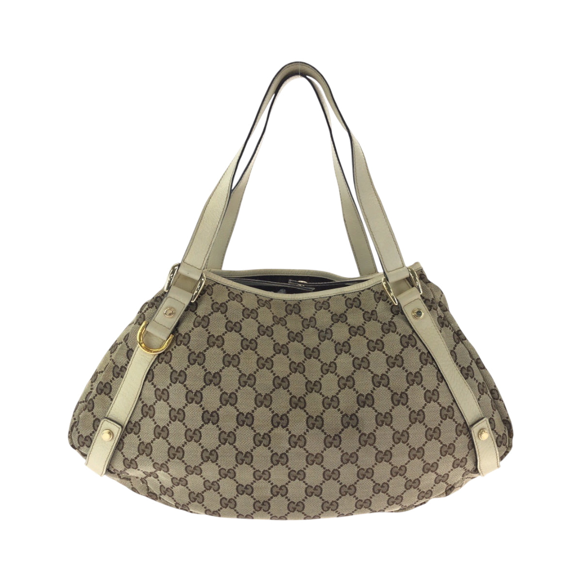 16547
GUCCI グッチ ベージュ アイボリー ゴールド金具 GGキャンバス トートバッグ ショルダーバッグ  レディース