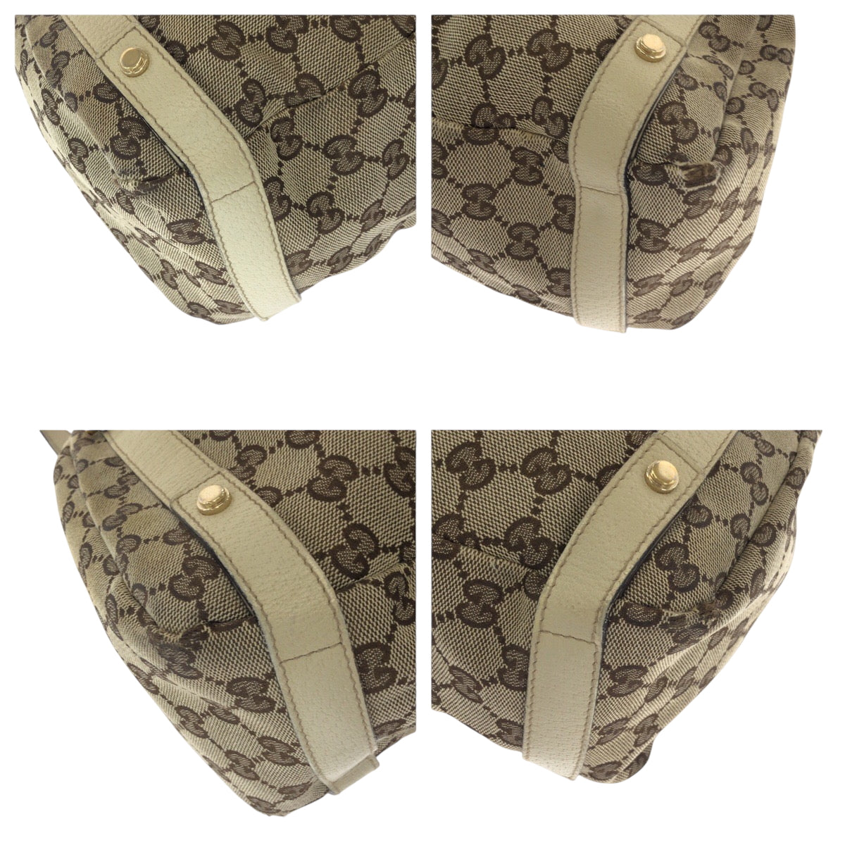 16547
GUCCI グッチ ベージュ アイボリー ゴールド金具 GGキャンバス トートバッグ ショルダーバッグ  レディース