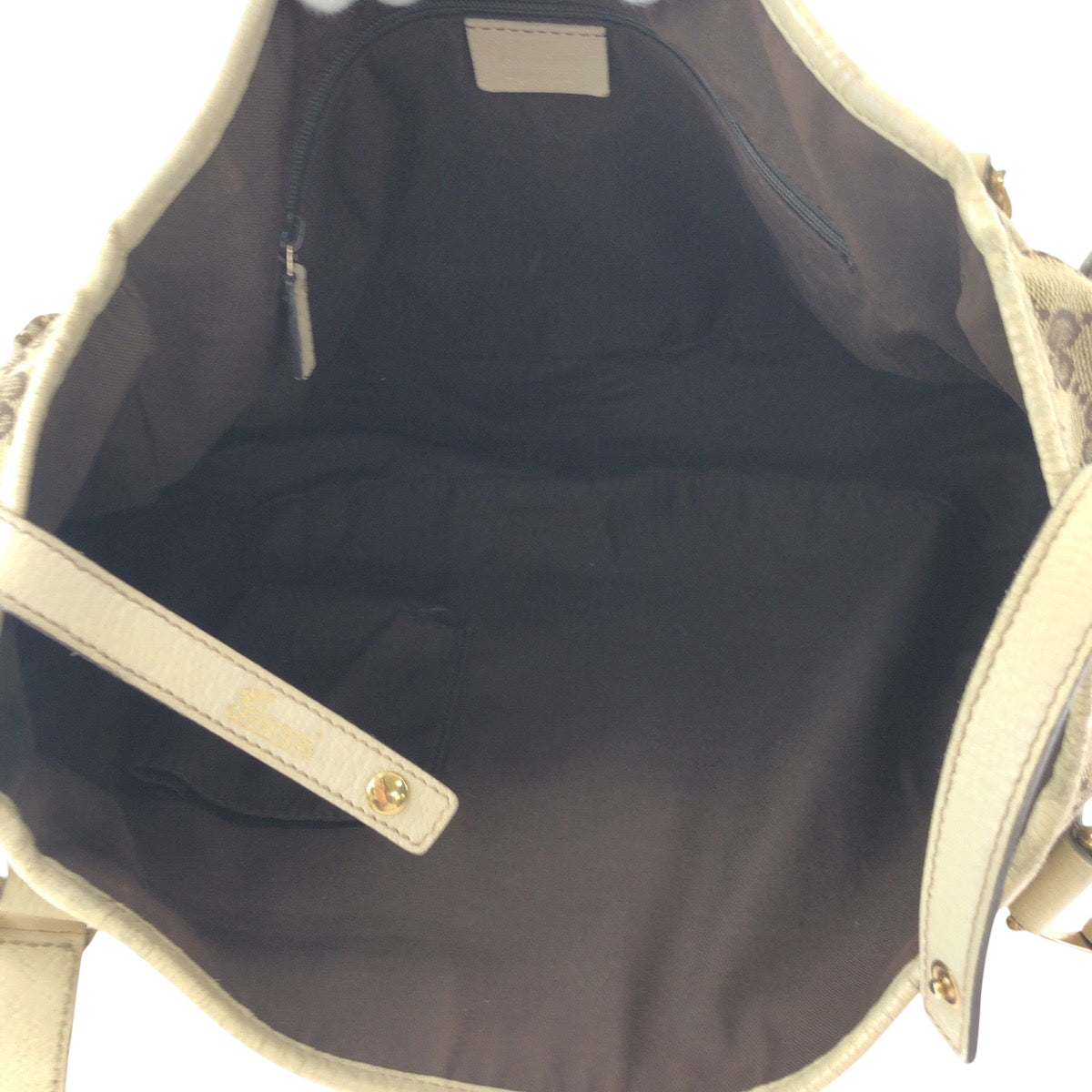 16547
GUCCI グッチ ベージュ アイボリー ゴールド金具 GGキャンバス トートバッグ ショルダーバッグ  レディース