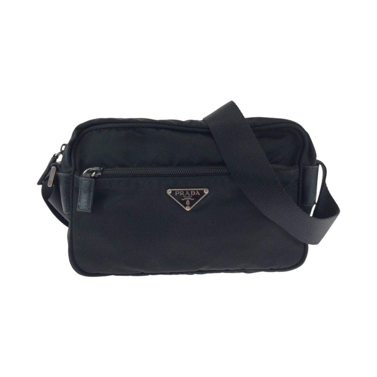 16549
PRADA プラダ テスート 三角ロゴプレート ブラック 黒 シルバー金具 ナイロン BT0167 ショルダーバッグ ポシェット  レディース
