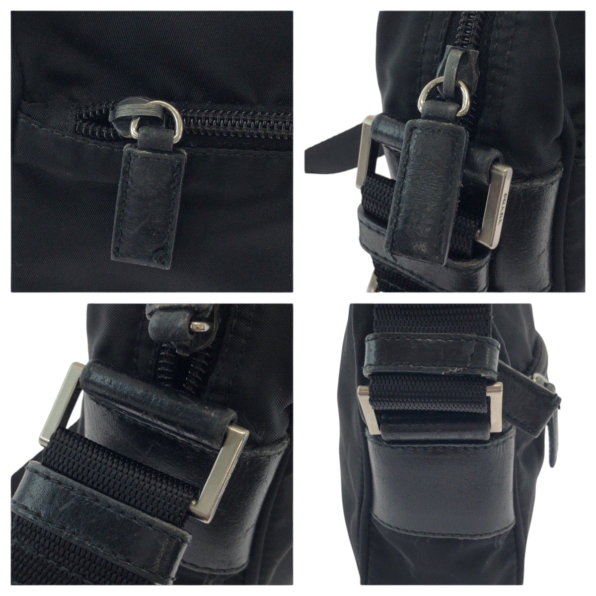 16549
PRADA プラダ テスート 三角ロゴプレート ブラック 黒 シルバー金具 ナイロン BT0167 ショルダーバッグ ポシェット  レディース