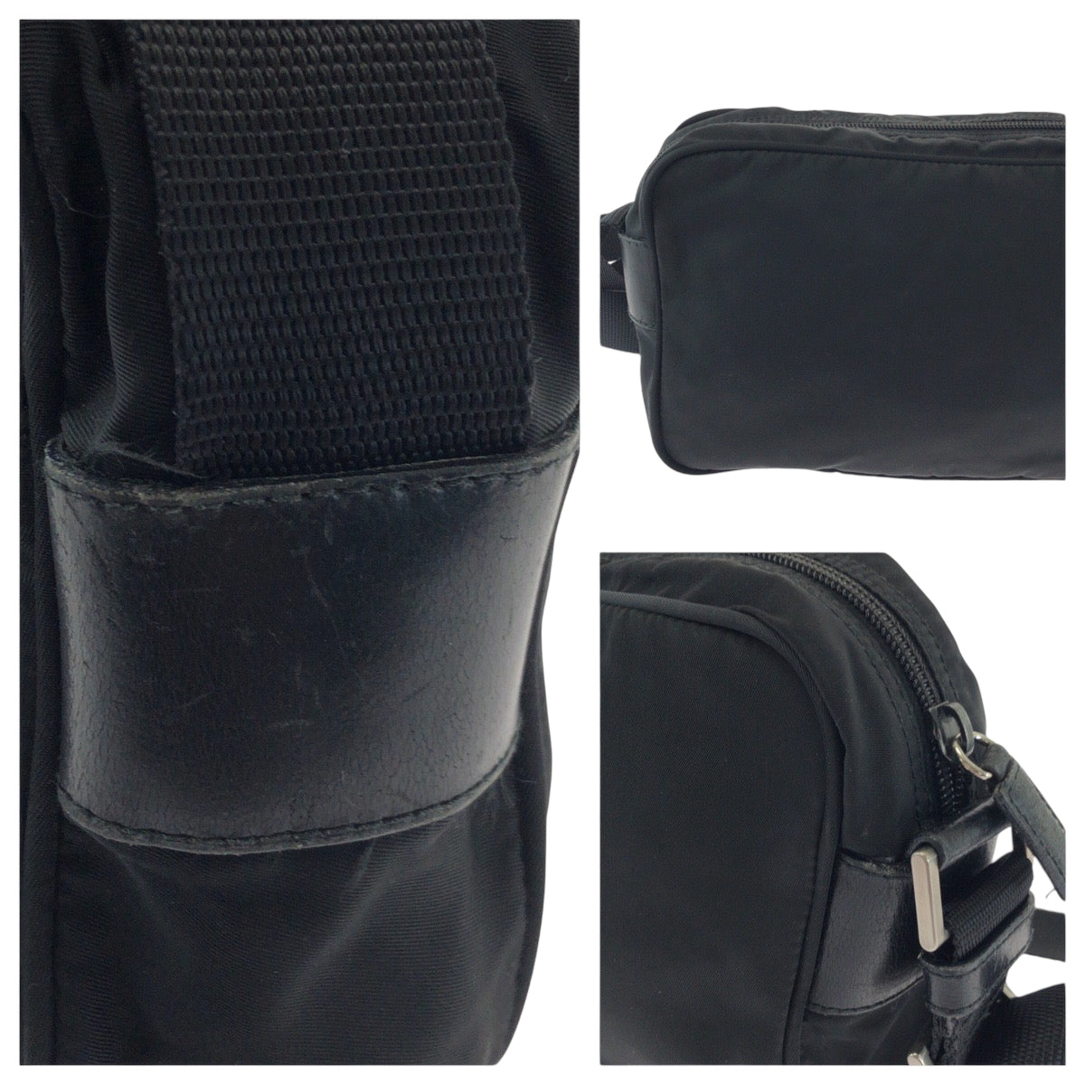 16549
PRADA プラダ テスート 三角ロゴプレート ブラック 黒 シルバー金具 ナイロン BT0167 ショルダーバッグ ポシェット  レディース