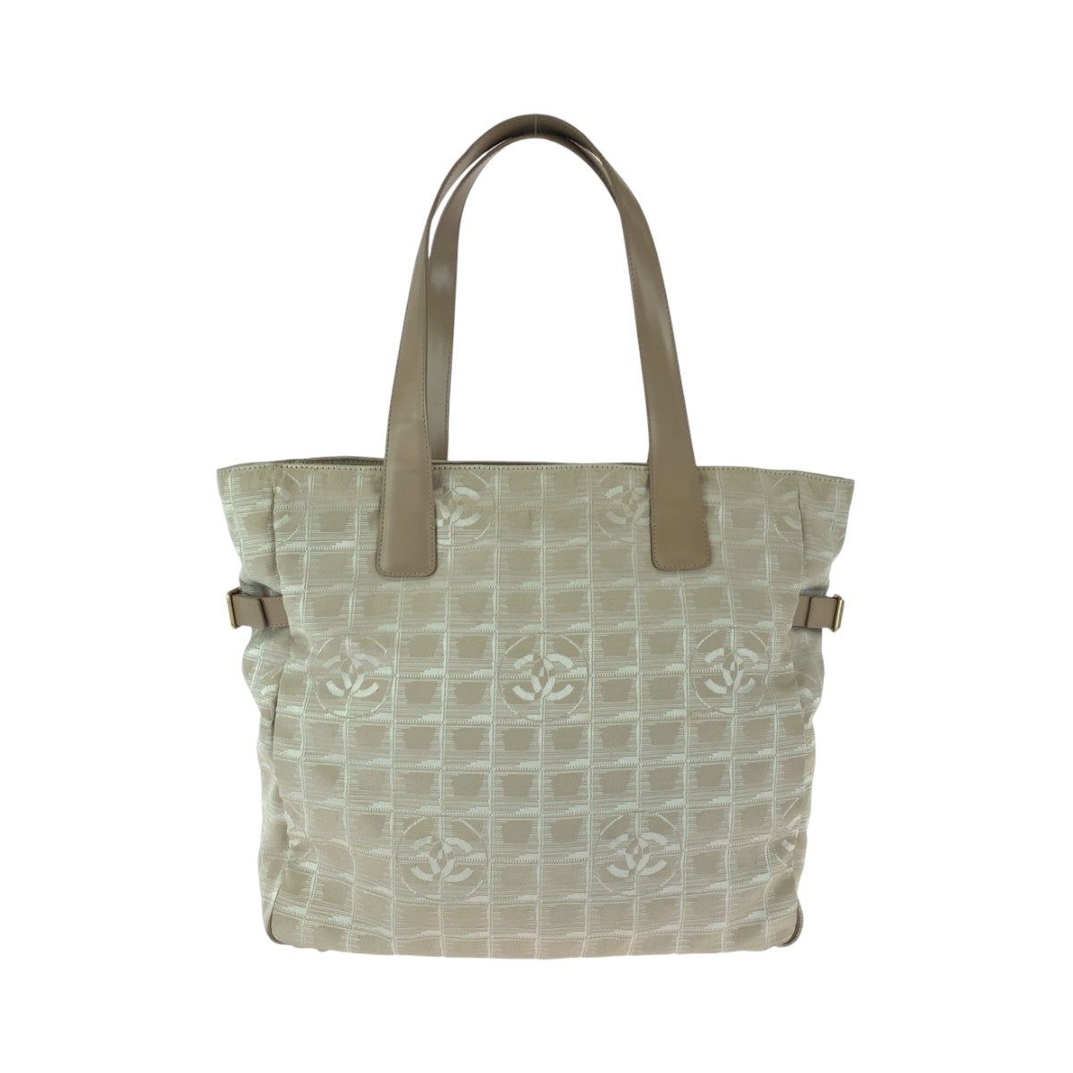 16551
CHANEL シャネル ニュートラベルラインGM ココマーク ピンクベージュ ゴールド金具 ナイロン トートバッグ ショルダーバッグ  レディース AB29