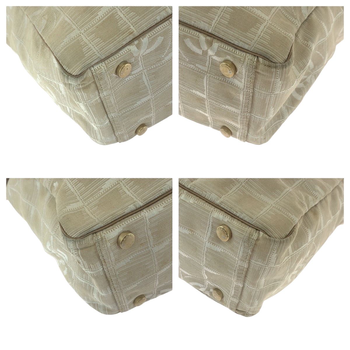 16551
CHANEL シャネル ニュートラベルラインGM ココマーク ピンクベージュ ゴールド金具 ナイロン トートバッグ ショルダーバッグ  レディース AB29
