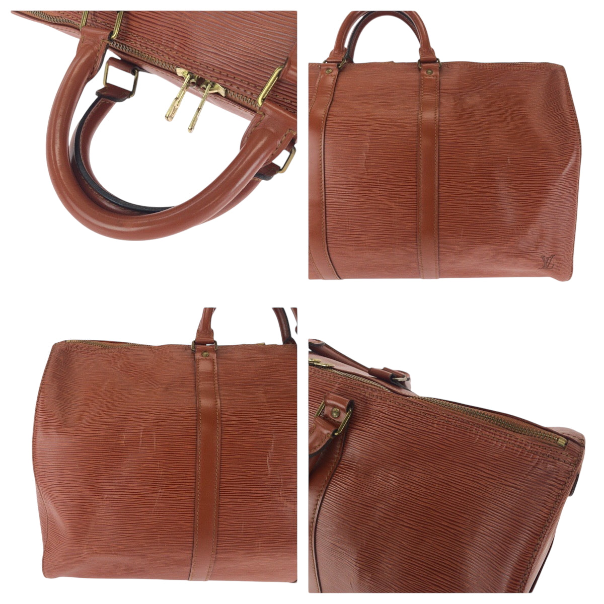 16554
LOUIS VUITTON ルイヴィトン エピ キーポル50 ブラウン ゴールド金具 エピレザー M42963 ボストンバッグ ハンドバッグ  レディース AB64