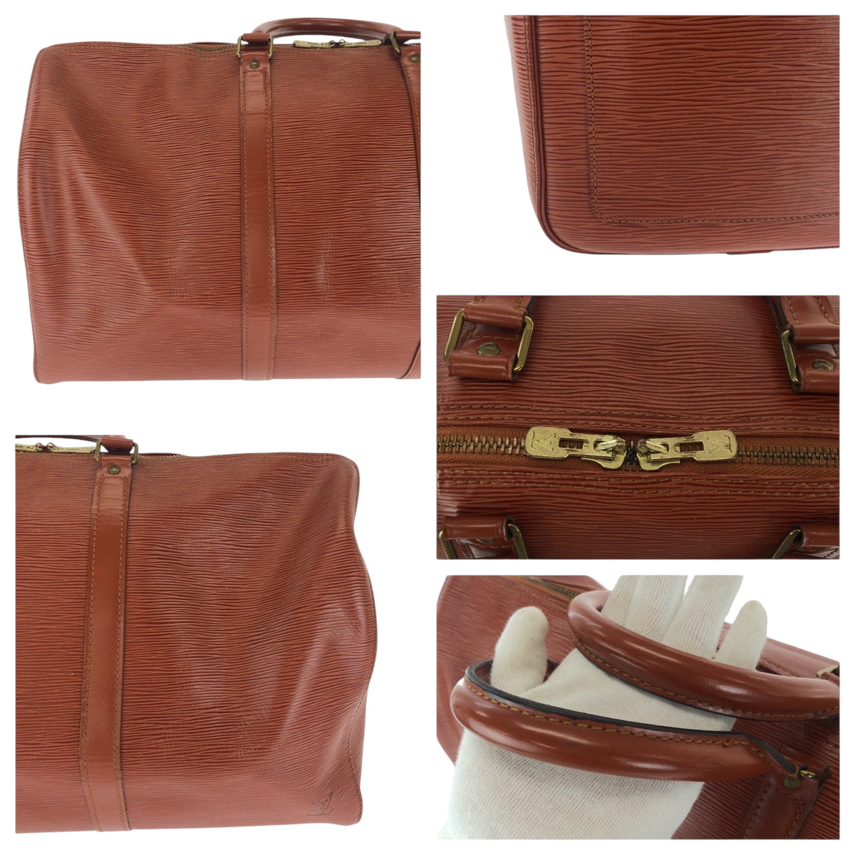 16554
LOUIS VUITTON ルイヴィトン エピ キーポル50 ブラウン ゴールド金具 エピレザー M42963 ボストンバッグ ハンドバッグ  レディース AB64