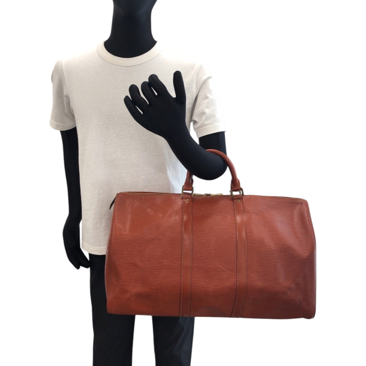 16554
LOUIS VUITTON ルイヴィトン エピ キーポル50 ブラウン ゴールド金具 エピレザー M42963 ボストンバッグ ハンドバッグ  レディース AB64